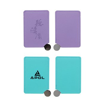 方形PU皮革化妝鏡H-卡片式隨身鏡_4